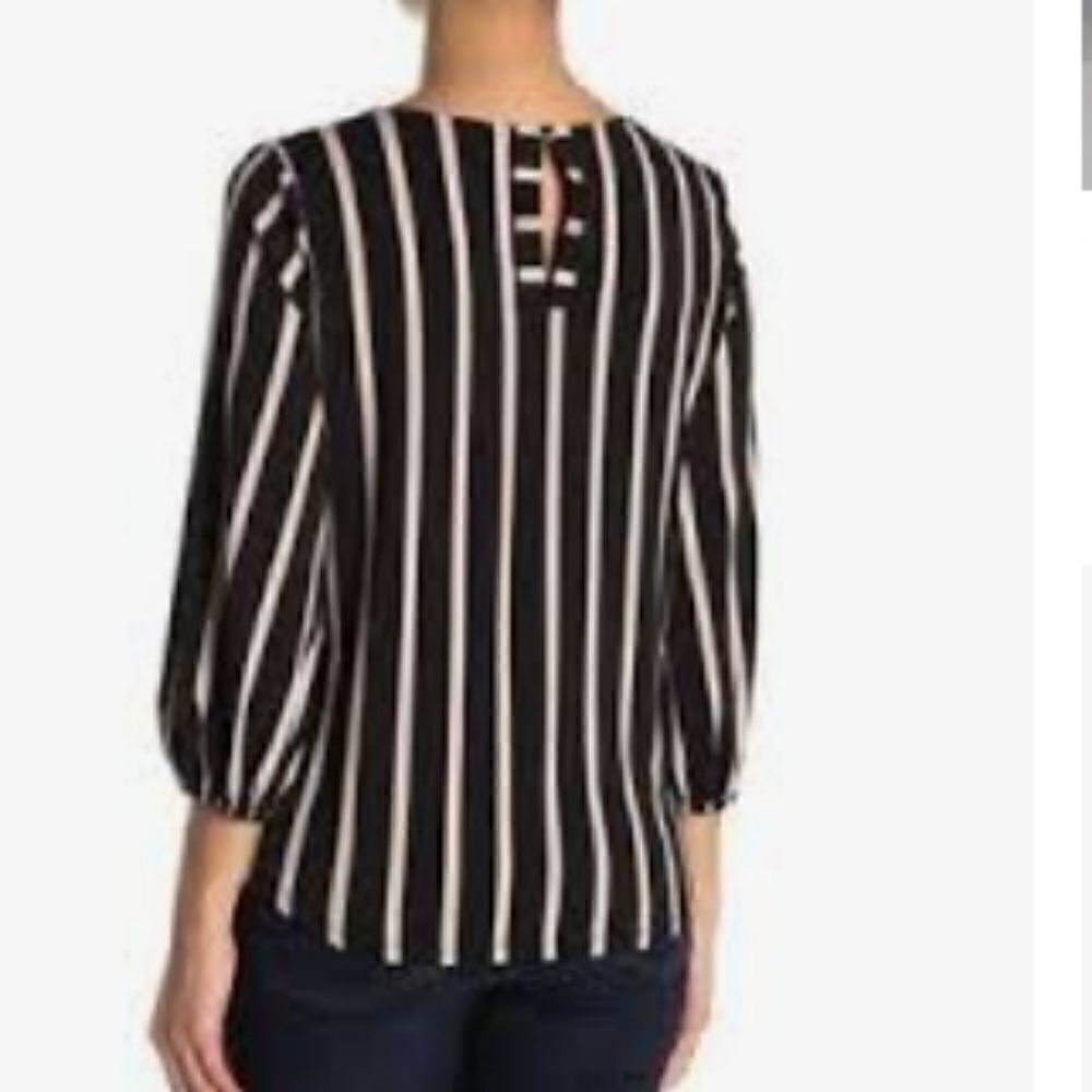 Adrianna Papell Black & pink rayon top - Picture 2 of 8